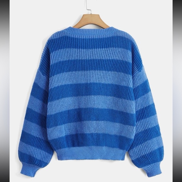 Plus Color Block Drop Shoulder Sweater - Picture 3 of 4